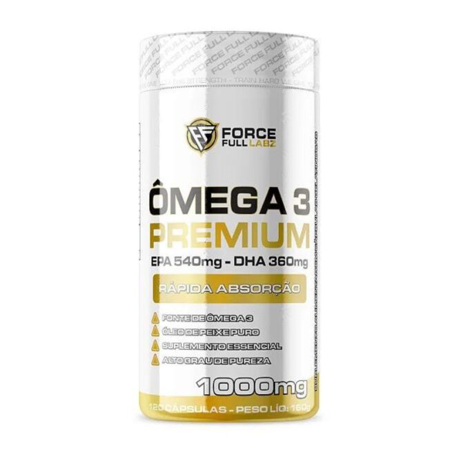 Ômega 3 1G Óleo de Peixe Premium 120 cápsulas EPA 540mg DHA 360mg - Force Full Labz