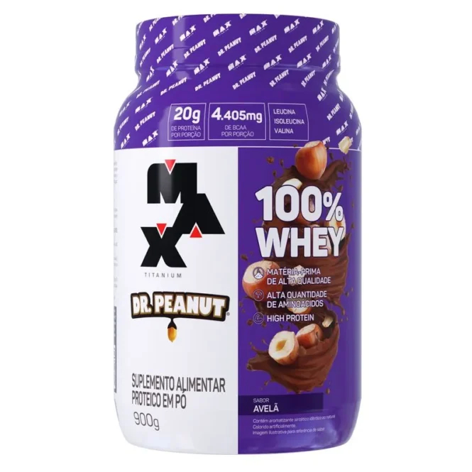 100% WHEY MAX TITANIUM X DR. PEANUT 900G - MAX TITANIUM