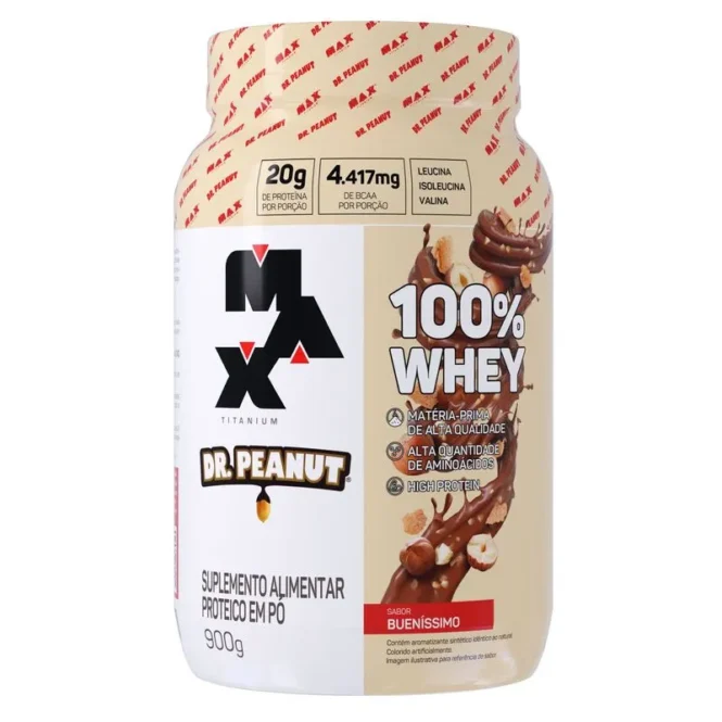 100% WHEY MAX TITANIUM X DR. PEANUT 900G - MAX TITANIUM - Image 2