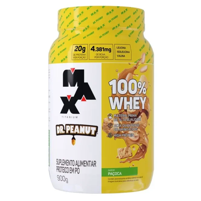 100% WHEY MAX TITANIUM X DR. PEANUT 900G - MAX TITANIUM - Image 3